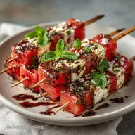 Brochetas Sand&iacute;a Queso en 15 Minutos