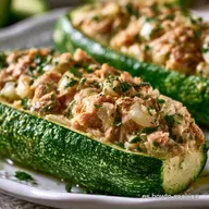 Calabacines Rellenos At&uacute;n con Queso Gratinado