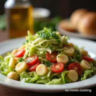 ENSALADA CON ADEREZO DE PARMESANO Receta C&eacute;sar Espa&ntilde;ola F&aacute;cil