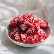 Galletas Craqueladas Red Velvet en 27 Minutos para 16 Porciones
