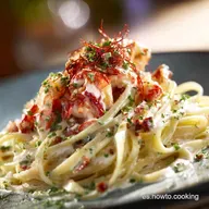 Pasta Cremosa con Langostinos Lista en 35 min con salsa aterciopelada