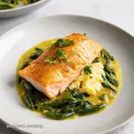 Pescado con Espinacas y Queso Receta F&aacute;cil y Deliciosa