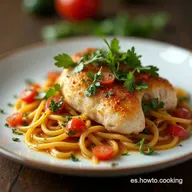 Pollo a la Jardinera Receta F&aacute;cil y Casera con Salsa de Tomate