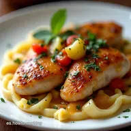 Pollo Glaseado con Miel y Mostaza con Verduras Asa Cena F&aacute;cil