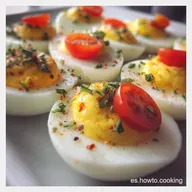 Receta Huevos Rellenos F&aacute;cil y R&aacute;pido