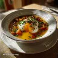 Sopa Castellana con Huevo Poch: Receta R&aacute;pida y Reconfortante
