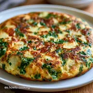 Tortilla Patatas Espinacas en 35 Minutos