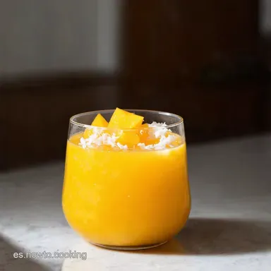 Agua Frutal con Mango y Coco El Sabor del Para&iacute;so Tarjeta de receta
