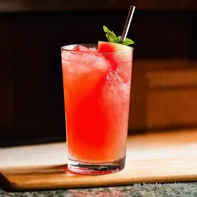 Agua de Sandia Casera Refrescante y F&aacute;cil Agua de Frutas Tarjeta de receta