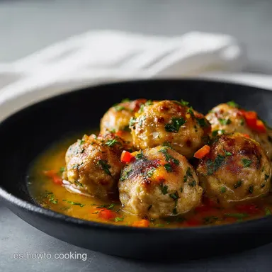 Alb&oacute;ndigas de Pollo De la Abuela: Ligeras y Jugosas Tarjeta de receta