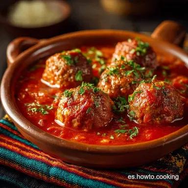 Alb&oacute;ndigas en Salsa de Tomate: Receta de la Abuela Jugosa Tarjeta de receta