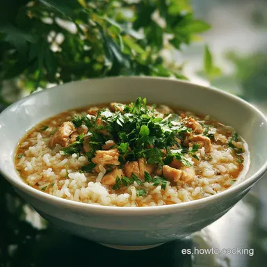 Arroz Con Pollo Caldoso para 4 Raciones Tarjeta de receta