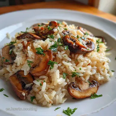 Arroz Con Setas Meloso: No-Stir Creamy Baked Tarjeta de receta