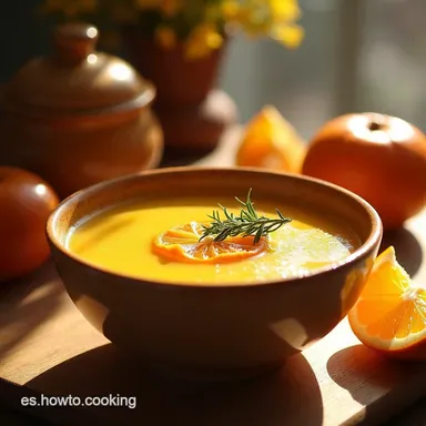 Atole de Naranja y Mandarina El Sol C&aacute;lido en tu Taza Tarjeta de receta