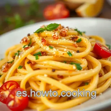 Receta Pasta Carbonara Aut&eacute;ntica: &iexcl;Sabor Italiano F&aacute;cil! Tarjeta de receta