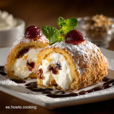 Bartolillos madrile&ntilde;os rellenos de crema: Postre crujiente y sedoso Tarjeta de receta