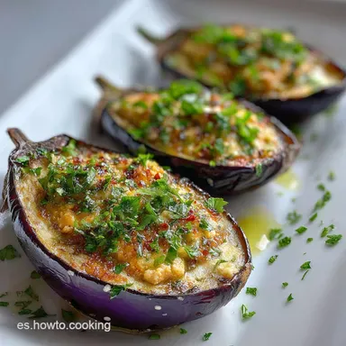 Berenjenas Rellenas de Carne Picada al Horno | Ready in 40 Min Tarjeta de receta