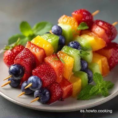 Brocheta De Frutas en 15 Minutos Tarjeta de receta
