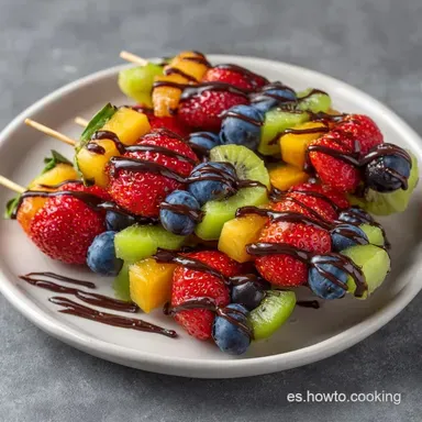 Brochetas De Fruta Y Chocolate En 20 Min Tarjeta de receta