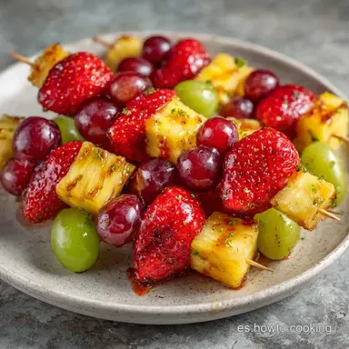 Brochetas de Frutas R&aacute;pidas (15 Min) Tarjeta de receta