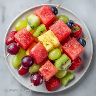 Brochetas de Frutas R&aacute;pidas y F&aacute;ciles Tarjeta de receta