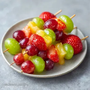 Brochetas De Frutas Y Gominolas En 20 Min Tarjeta de receta