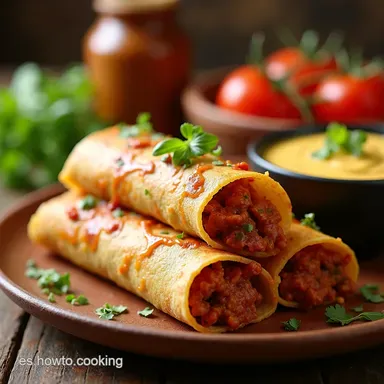 Burritos con Dip de Chorizo Estilo Casero y Cremoso Tarjeta de receta