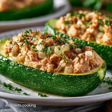 Calabacines Rellenos At&uacute;n con Queso Tarjeta de receta