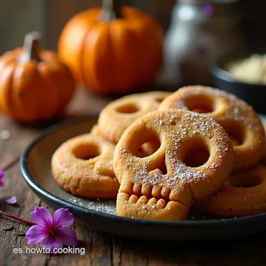 Galletas Calavera F&aacute;ciles Fiesta de D&iacute;a de Muertos Tarjeta de receta