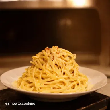 C&oacute;mo hacer espaguetis a la Carbonara Aut&eacute;ntica Sin Nata Tarjeta de receta