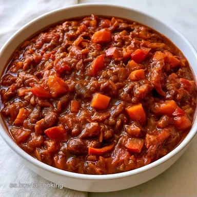 Chili Sin Carne en 45 Minutos Tarjeta de receta