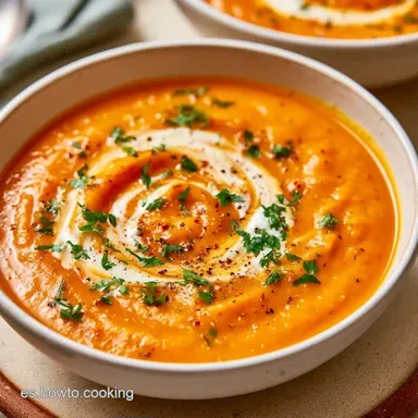 Crema de Calabaza con Naranja y Jengibre Tarjeta de receta