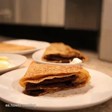Crepas de Avena y Chocolate Desayuno de Campeones F&aacute;cil Tarjeta de receta