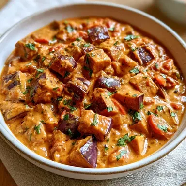 Curry Vegano De Berenjena para 4 Personas Tarjeta de receta