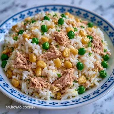 Ensalada De Arroz Con Atún Fría para 4 Tarjeta de receta