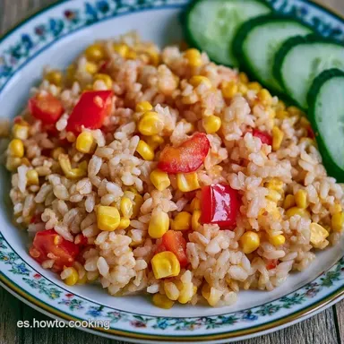 Ensalada de Arroz con Ma&iacute;z en 30 Minutos Tarjeta de receta