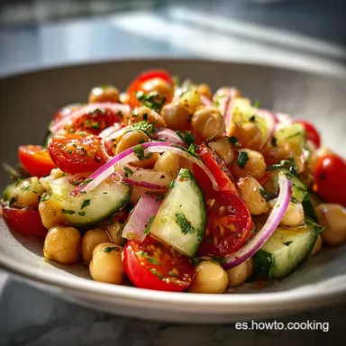 Receta Ensalada De Garbanzos Fr&iacute;a Make-Ahead Tarjeta de receta