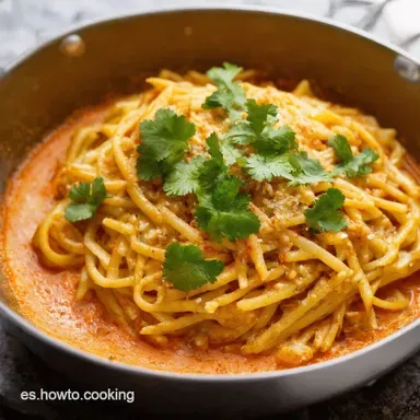 Espagueti con Cilantro Receta F&aacute;cil con Toque de Lim&oacute;n Tarjeta de receta