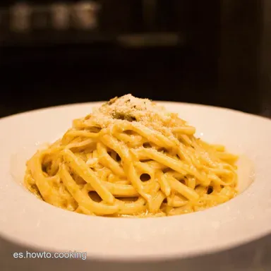Espaguetis Carbonara con Nata Mi Secreto Cremoso y F&aacute;cil Tarjeta de receta