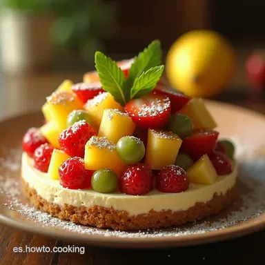Ensalada de Frutas con Cheesecake Desestructurado y Lim&oacute;n Tarjeta de receta