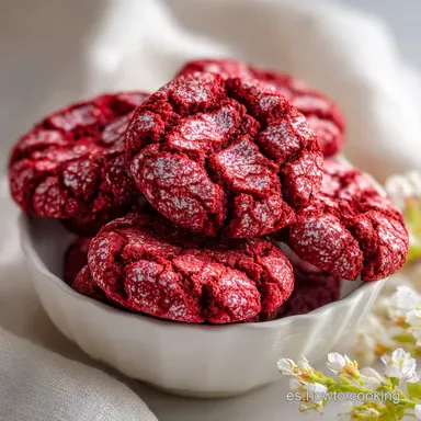 Galletas Craqueladas Red Velvet en 27 Minutos para 16 Porciones Tarjeta de receta