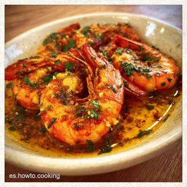 Como Hacer Gambas al Ajillo en Sart&eacute;n Tarjeta de receta