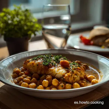 Garbanzos con Bacalao Receta Tradicional en 1 hora 5 minutos Tarjeta de receta