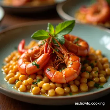 Garbanzos con Langostinos Melosos Receta F&aacute;cil y Tradicional Tarjeta de receta