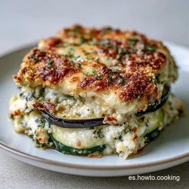 Gratinado Berenjena Calabac&iacute;n Cremoso Tarjeta de receta