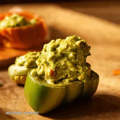 Jalape&ntilde;o Poppers Rellenos de Guacamole Una Fiesta Tarjeta de receta
