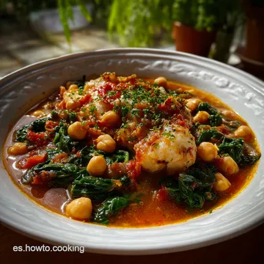 Guiso De Garbanzos Con Espinacas Y: Un Potaje Reconfortante Tarjeta de receta
