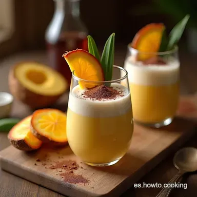 Licuado Cremoso de Coco con Chocolate El Sabor Tropical Perfecto Tarjeta de receta