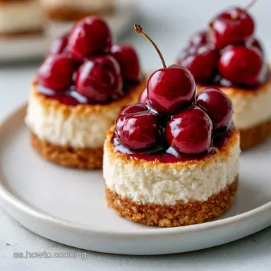 Mini Cheesecakes con Cereza para 12 Tarjeta de receta