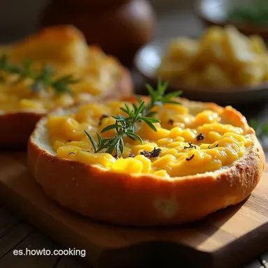Pan R&uacute;stico Sin Amasado con Romero y Ajo Corteza Crujiente Tarjeta de receta
